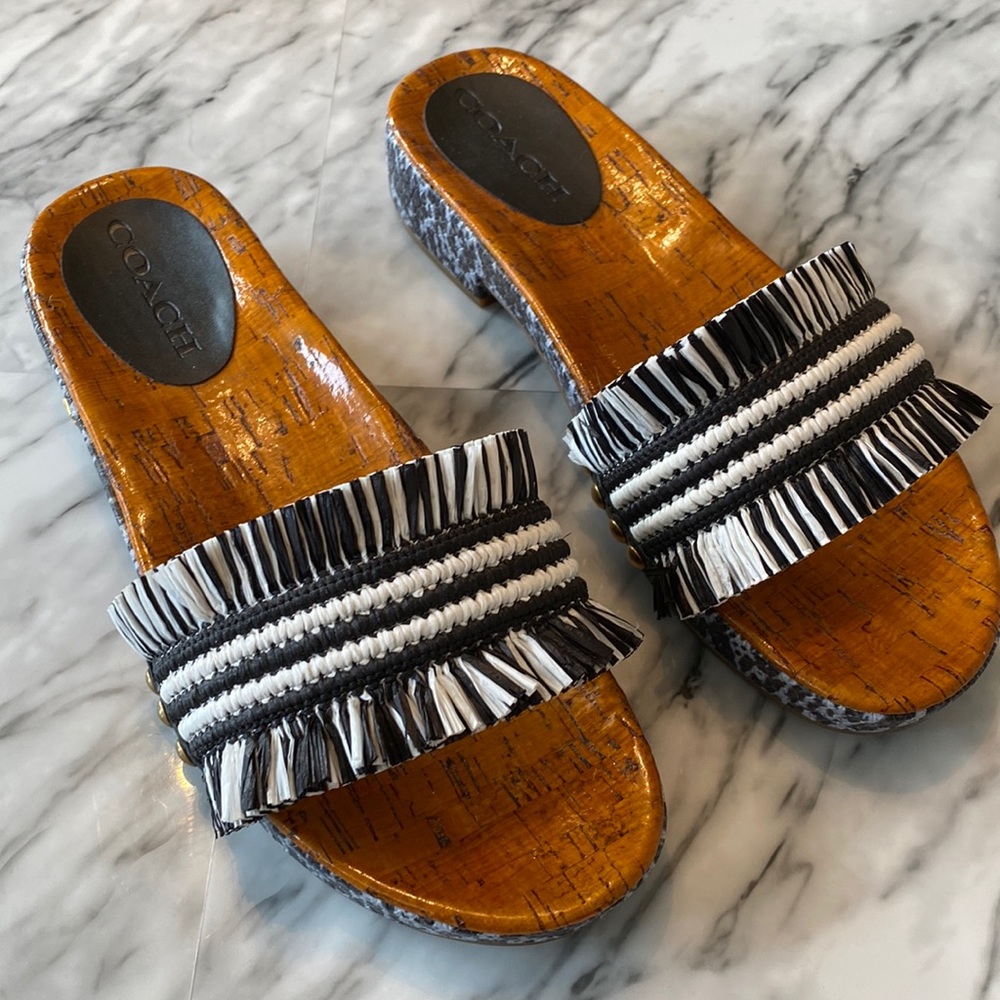 Coach raffia sandals